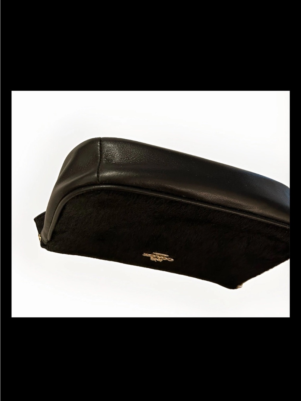 Coach Clutch Nolita 19, Black Haircalf, Black Leather Trim, Brass Chain Strap - Picture 5 of 9